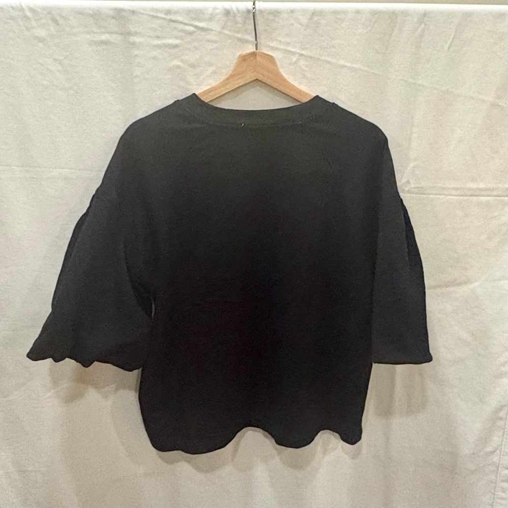 Madewell Puff-Sleeve Sweatshirt Tee – Black / Large - Picture 4 of 12